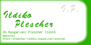 ildiko plescher business card